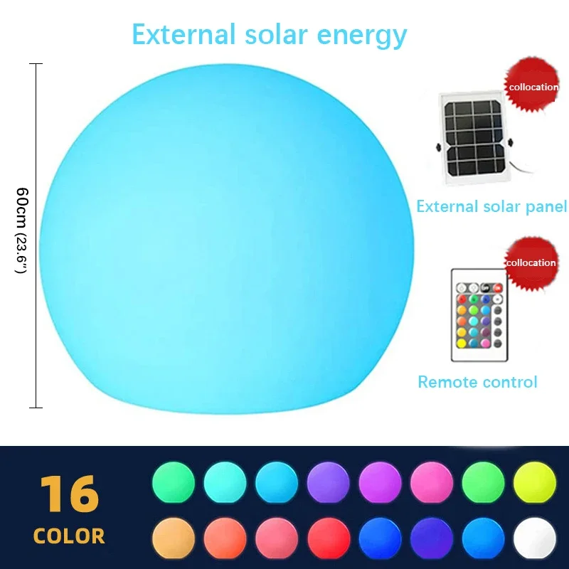 Imagem -06 - Bola Rgb Luz Led Recarregável Paisagem Moderna Luzes de Gramado ao ar Livre Decoração Controle Remoto Jardim e Lâmpada do Pátio