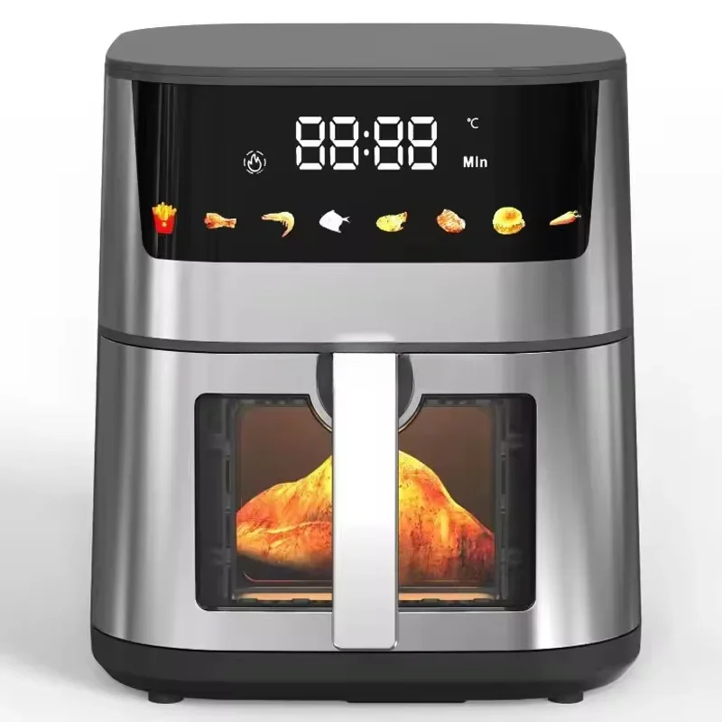 

Stainless steel visibledual heated smart air fryers Electric digital control air fryers 8L