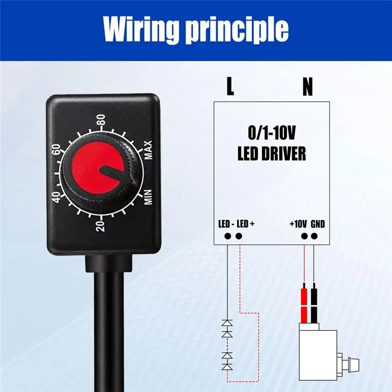5PCS DC 0/1-10V Knob PWM Dimming For 0-10V Or 1-10V Dimmable Electronic LED Driver