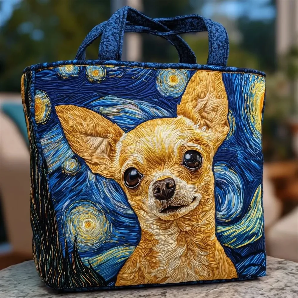 Non Embroidered Quilting Craft Tote Bag Women's Shopping Lightweight Quilted Tote Bag Open Style Handbag16.93"*3.94"*15.75"