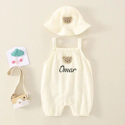 Embroidered Super Cute And Stylish Climbing Clothes, Personalized Custom  Pure Cotton  Newborn Babies Boys And Girls Gift Pack