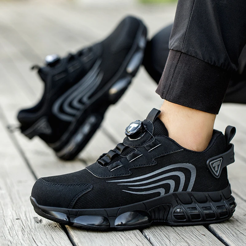 Safety Shoes, New Style Rotary Buckle Men's Shoes, Anti-Smashing Work Shoes, Anti-Puncture Protective Boots image 6