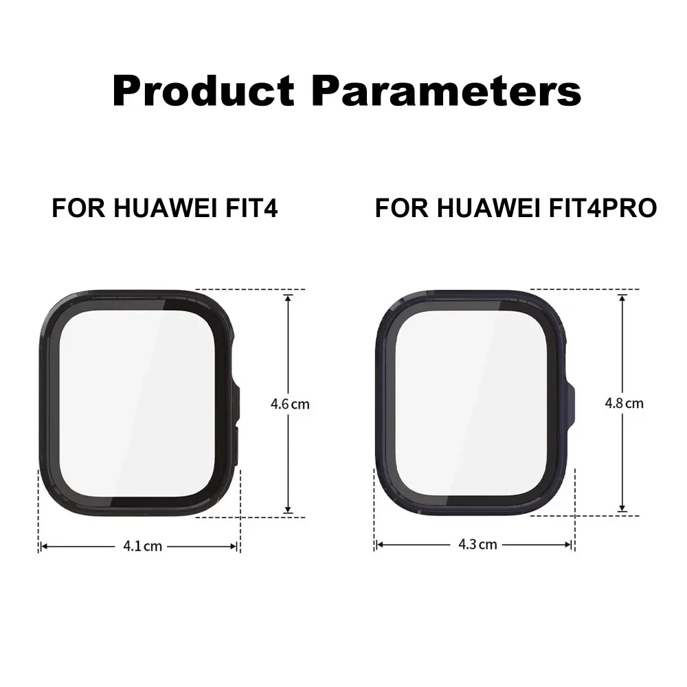Capa + pulseira de silicone para huawei watch fit 3/4/4pro protetor de tela capa pulseira para huawei watch fit 3/4 capa completa escudo banda