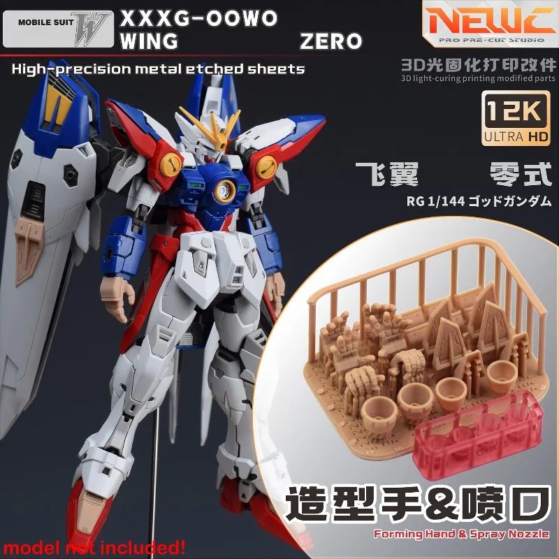 NewC Forming Hand Spray Nozzle 3D Printed Parts for RG 1/144 Wing Zero XXXG‑OOWO Model Detail Upgrade Hobby DIY Accessories