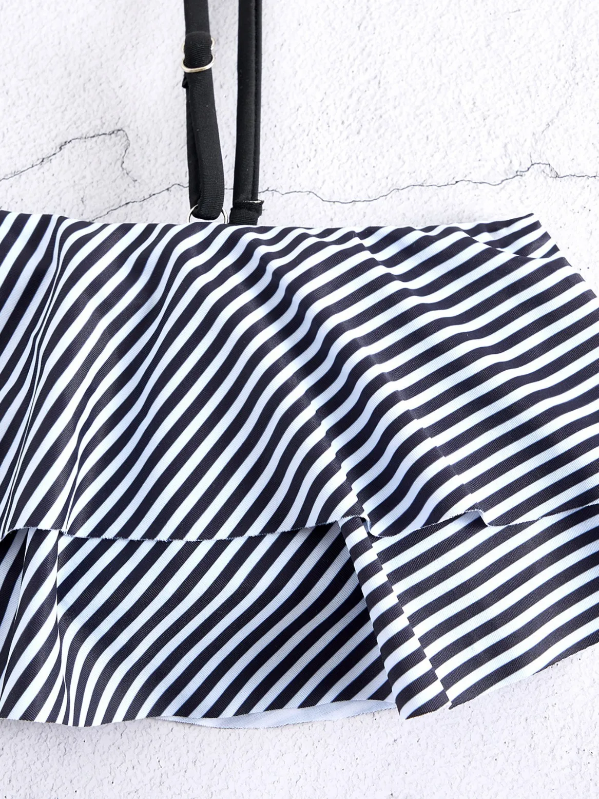 Blue Striped Bikini Set Women's One Shoulder Ruffle High Waist Two Piece Swimwear Sexy Beach Bathing Suit Holiday Beach Outfits