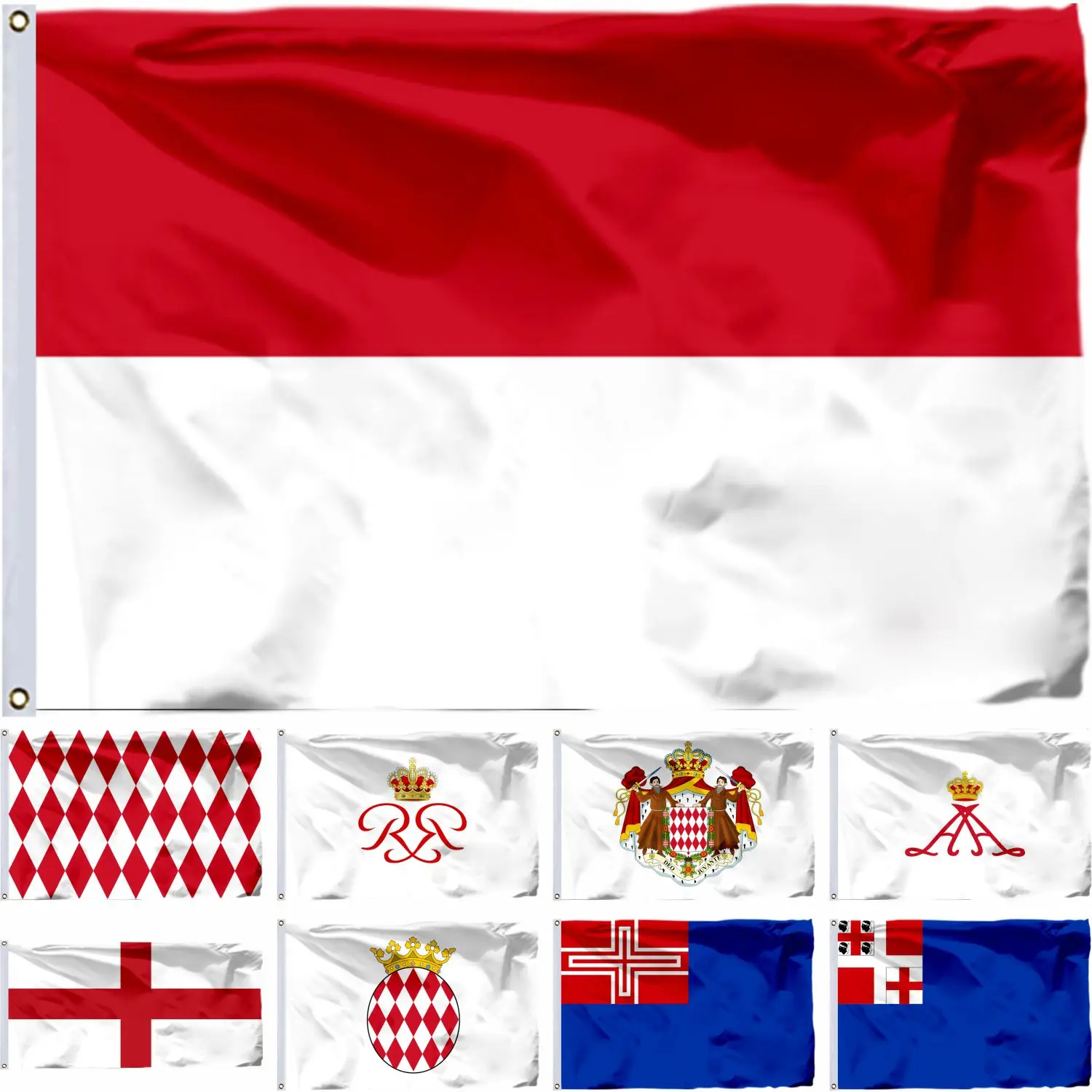 Monaco Prince Alberto II Flag Duchy Milan 3X5FT Genoa 90X150CM Golden Ambrosian Republic Banner Kingdom Sardinia