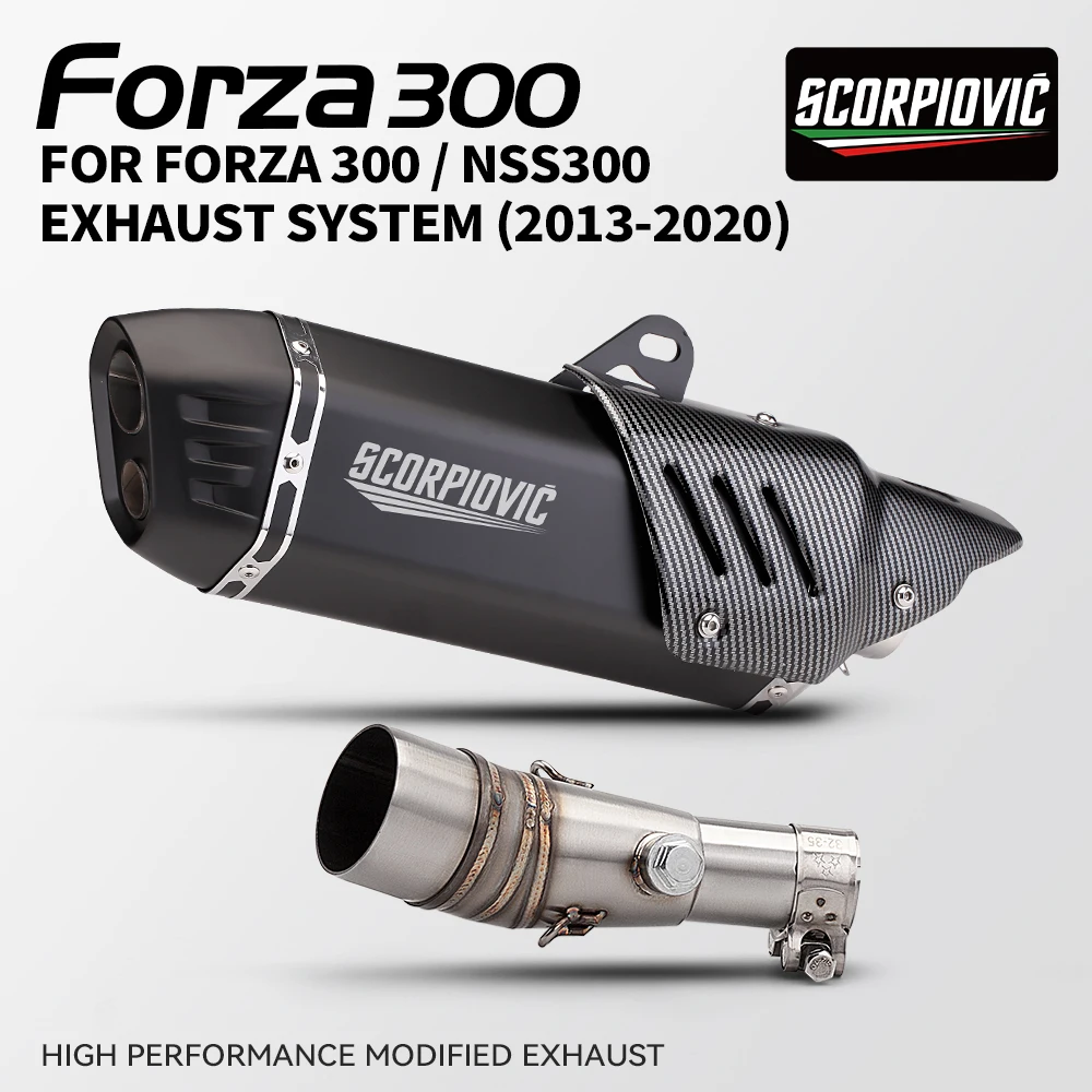 

For Honda Forza300, ADV300, NSS-300, FZ300 modified stainless steel middle slide on 51mm S7 escape exhaust system 2013-2020