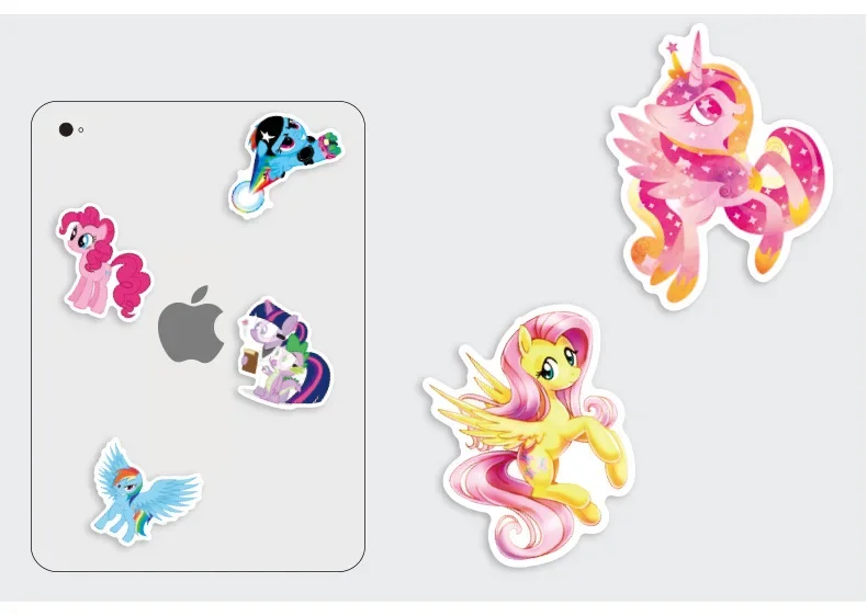 �� 50 Stück My Little Pony Aufkleber, Niedliche Pinkie Pie und Rainbow Dash Sticker für Kinder, Laptop, Wasserflasche, Gepäck, DIY Scrapbook, Geschenk – Detail 4