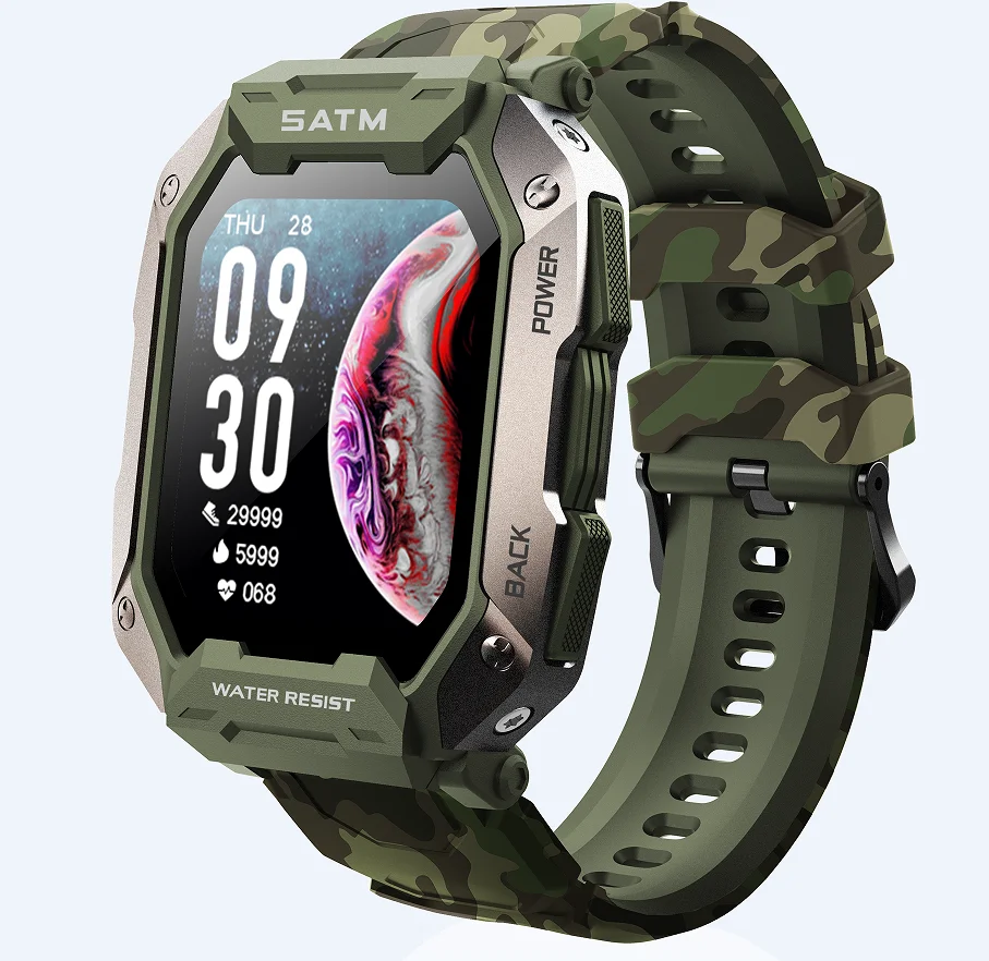 

FOXBOX Military Smart Watch Heart Rate Blood Oxygen Monitoring Ultra Outdoor 5ATM Waterproof Clearance Sale Men's Smartwatch