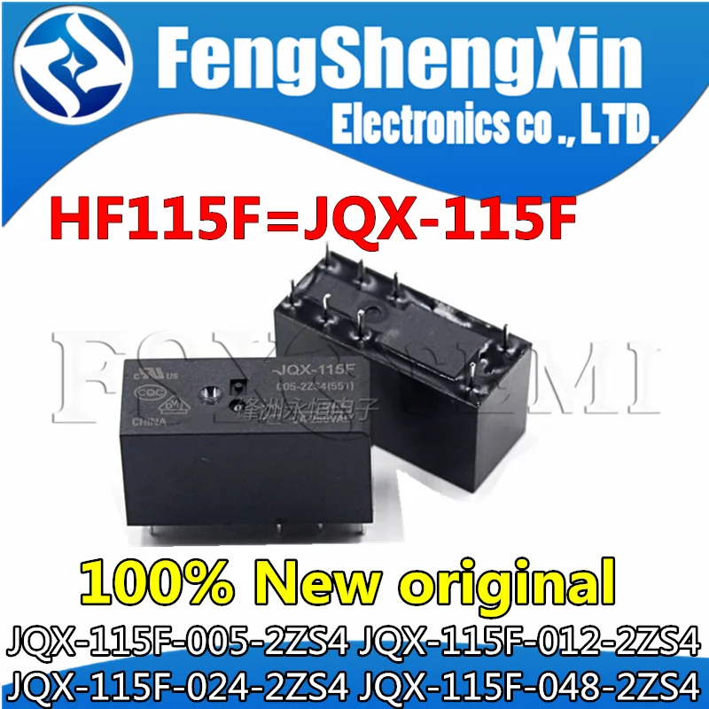 5pcs HF115F JQX-115F-005-2ZS4 JQX-115F-012-2ZS4 JQX-115F-024-2ZS4 JQX-115F-048-2ZS4 Relay