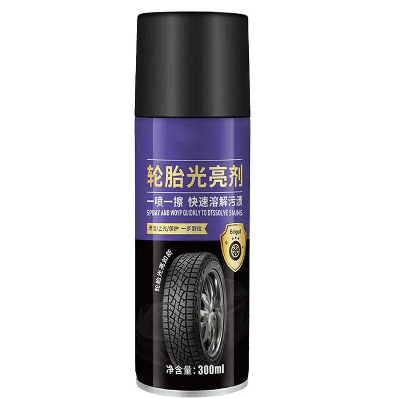 Car Tire Cleaning Foam 10.14oz Tire Polishing Wax Coating Agent Waterproof Tire Glaze Oil Cleaner Refurbishment Agent For Rubber