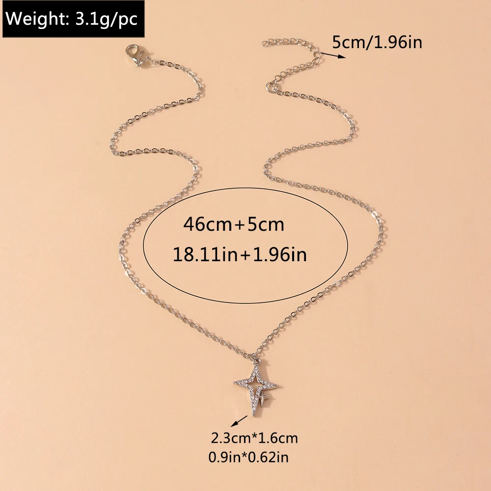 Aihua Exquisite Y2K Gold Farbe Kristall Sonne Mond Sterne Halsketten für Frauen Koreanische Temperament Schlüsselbein Kette Geburtstag Schmuck Geschenk – Detail 11