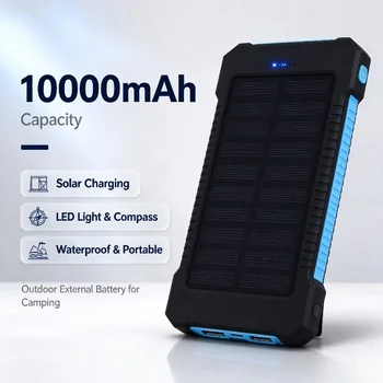 VIVO 500000mAh Solar Power Bank High Capacity Fast Charging Powerbank with SOS Flashlight…