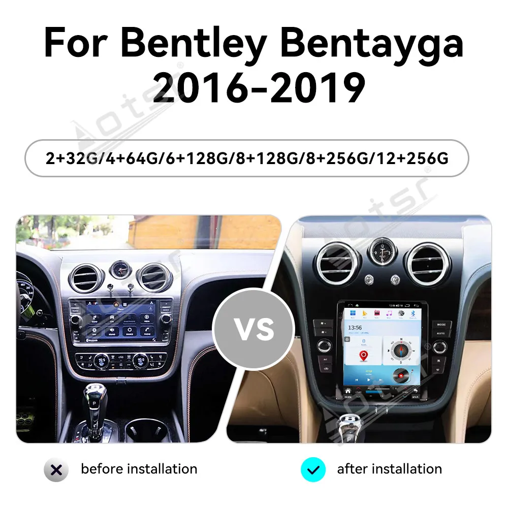 

9.7 Inch Screen Car Stereo Radio For Bentley Bentayga 2016-2019 Carplay Multimedia Player Wireless GPS Navigation Car Accesories