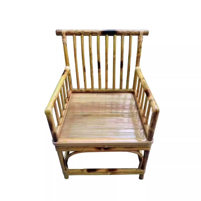 

Pastoral special-shaped bamboo back chair