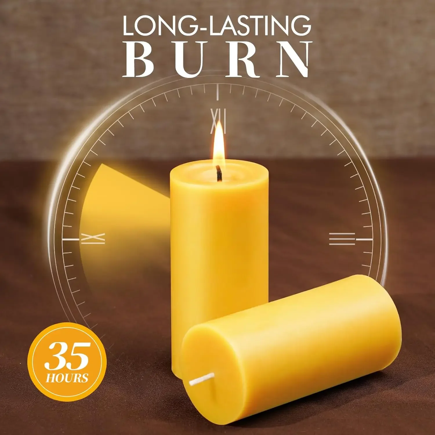 2-8PCS Driples Beeswax Pillar Candles Long Burning Smokeless Slight Honey Scent Candles for Emergency Bees Wax Home Deco Relax