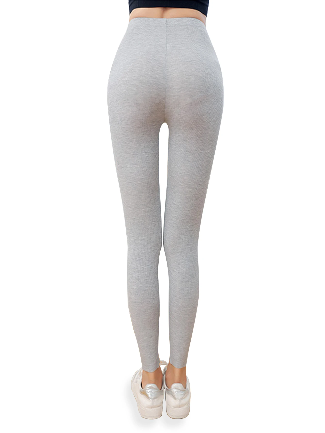 Threaded High-waisted Thin Nine-point Leggings Woman Wearing Autumn And Winter Long Johns Stretch Slim Nine-point Pants Woman