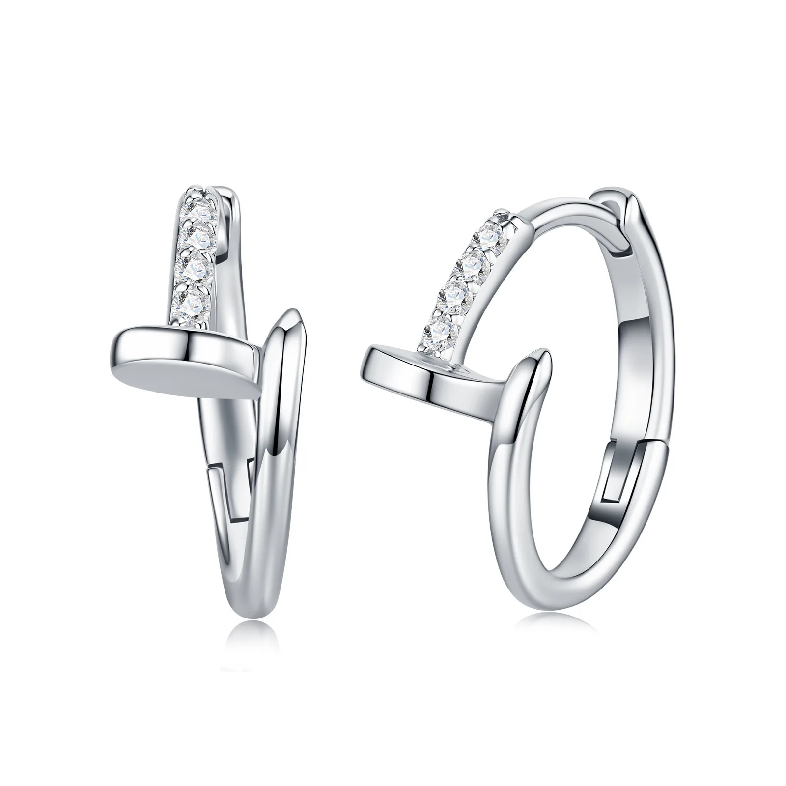 Iced D Color VVS1 Moissanite Hoop Earrings Women 925 Sterling Silver Huggie Earrings Pass Diamond Tester with Gra Wholesale Gift