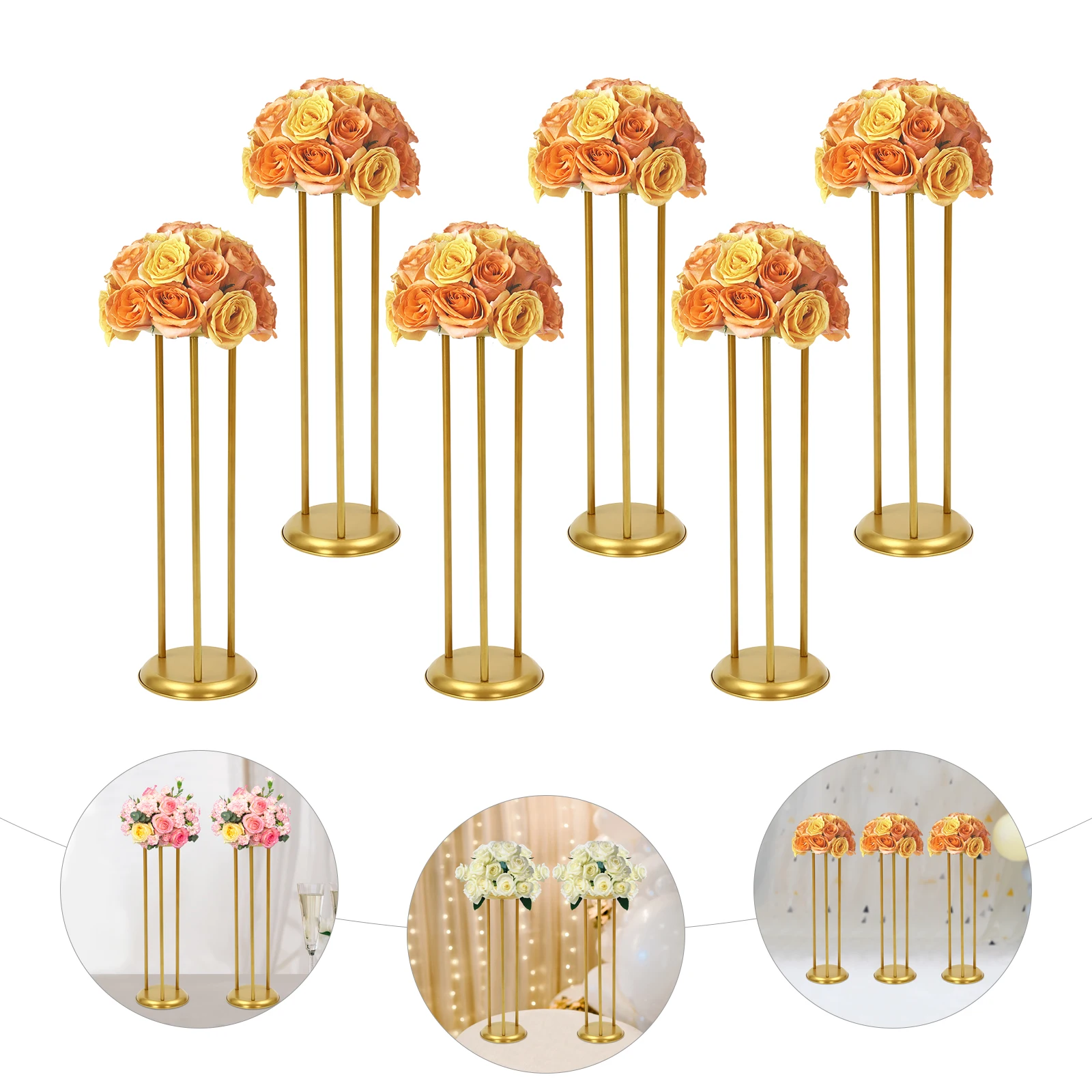 Gold Column Flower Stand for Wedding Party Decor