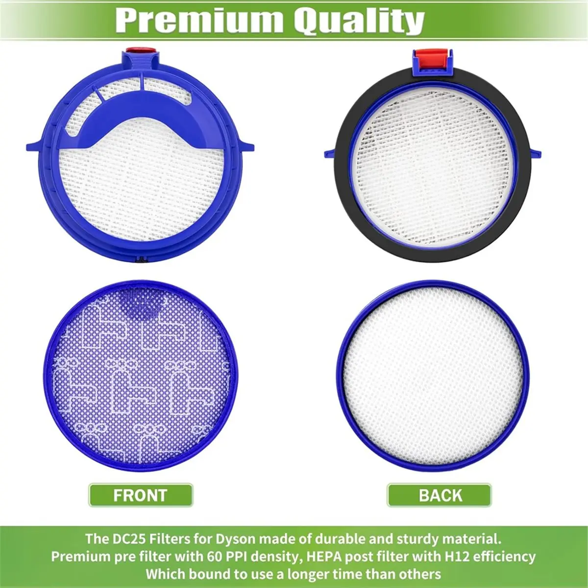y15a-dc25-フィルター交換用-dc25-真空プレモーターフィルターおよびポストモーター-hepa-フィルター用部品-919171-02-916188-06