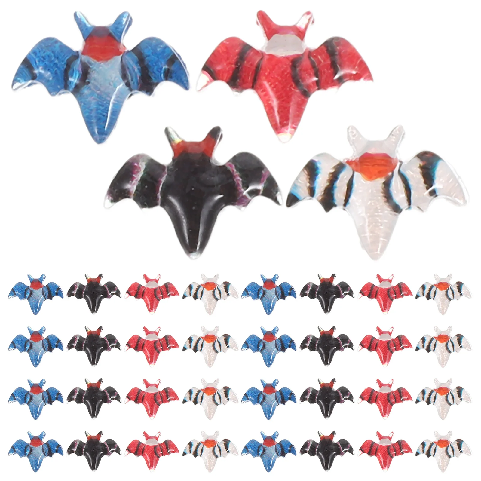 80pcs Mini Halloween Tiny Bat Resin Ornament For Diy Craft Decor Micro Landscaping Dollhouse Accessories Halloween Village