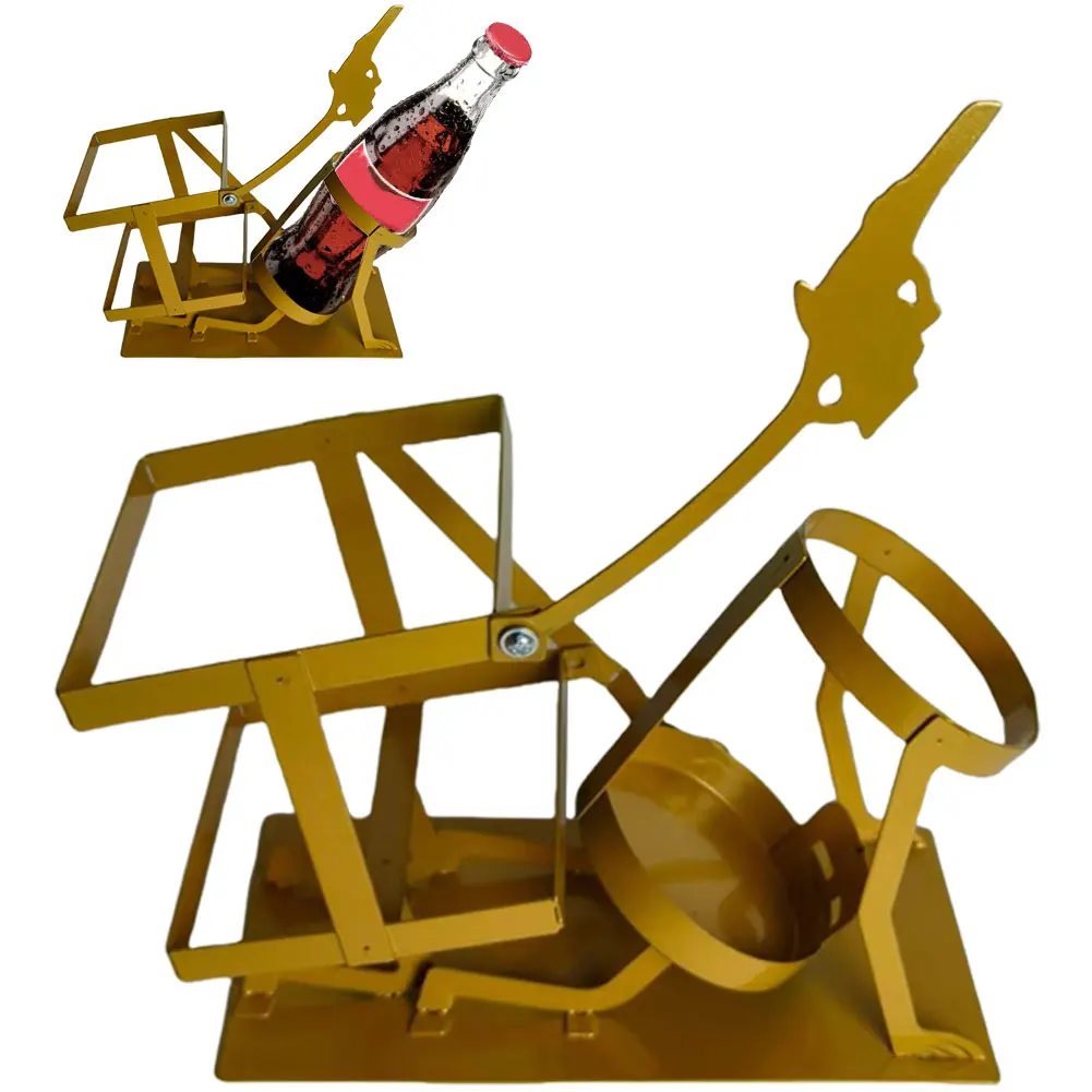 

Retro Metal Wine Holder Funny Skull Skeleton Bar Table Decor for Whiskey Beer Steampunk Style Beverage Display Stand Wine Rack