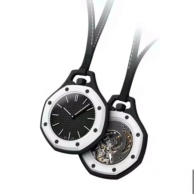 

2026 New--Hot Pocket Watch Octagonal Pop Style Neck Quartz Movement Candy Color Quartz Watch Color Niche Personality Removable 。