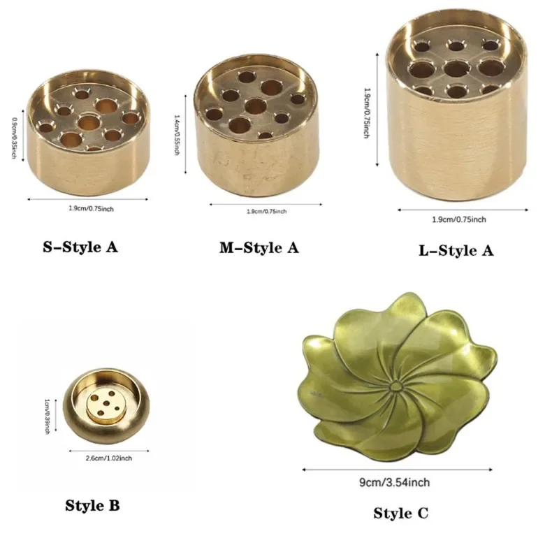 1pc 5 Holes Mini Brass Incense Burner Incense Sticks Censer Stand Holder Home Decor