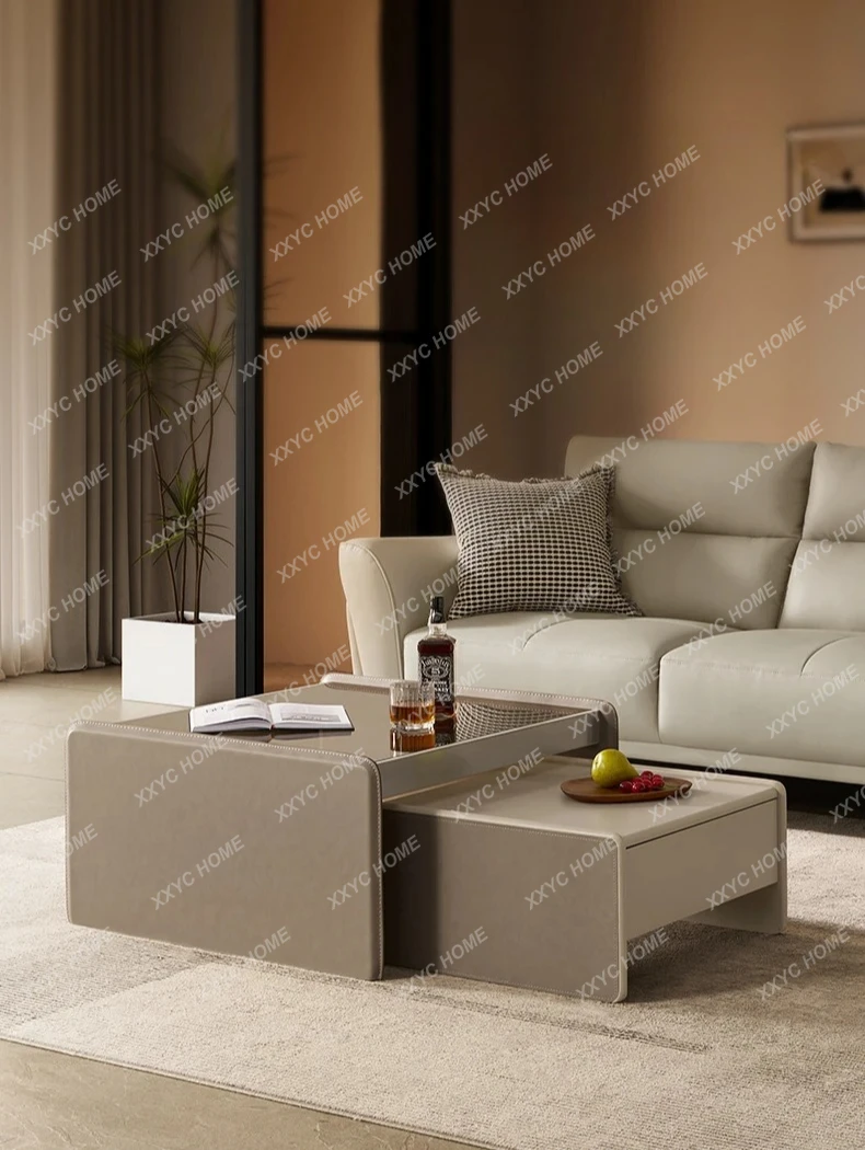 Minimalist Living Room Furniture Modern  Cream Style Removable Brown Coffee Tables Aesthetic Couchtisch Salon Furnit