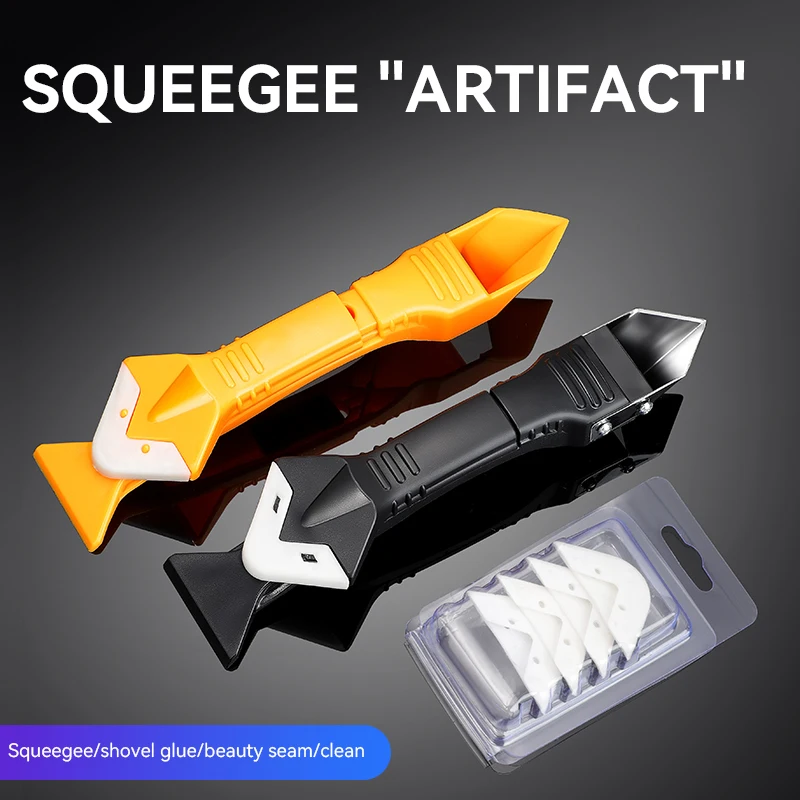 Raschietto angolare per colla per vetro utensili a mano strumento per calafataggio legante per pala pala in gomma multifunzionale rimozione del Silicone pala per cucitura angolare