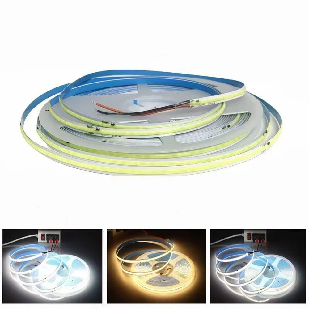 

COB LED Strip Light AC 220V 240Leds/M IP20 3000K 4000K 6000K RA90 High Bright Driver Home Decor Flexible Ribbon Rope LED Light