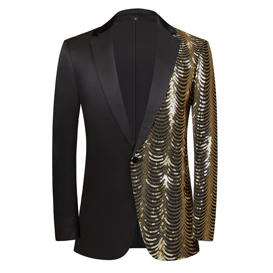 Male Shiny Blazers Wave Sequins  Spring Jacket Men Stylish Sequin Decor Blazer for Men Suit Jackets Dazzling Stage Clothing