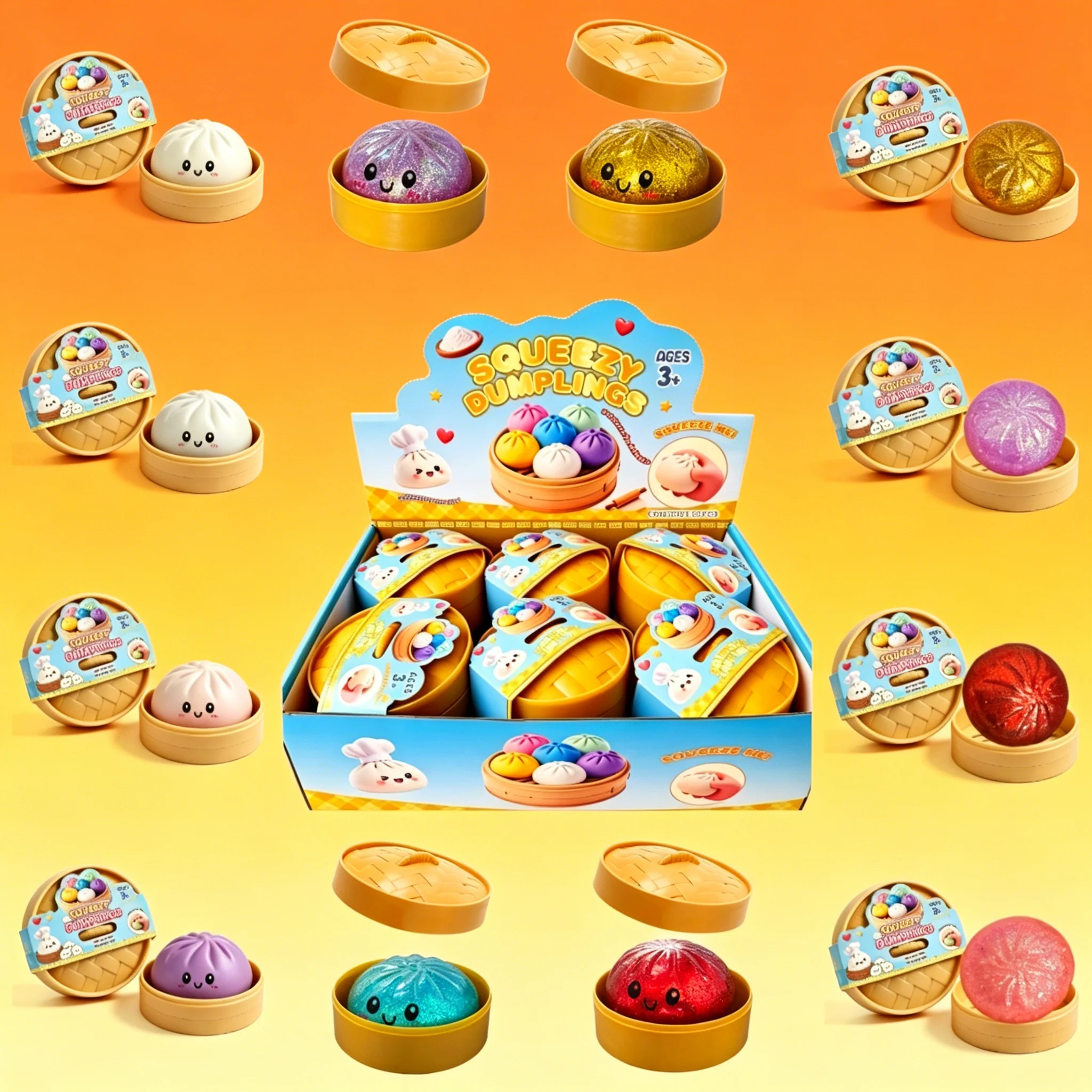 

Colorful Simulated Dumpling Squishy Toy Reusable Antistress Anxiety Relief Happiness Enhancer Relaxing Squeeze Reliever
