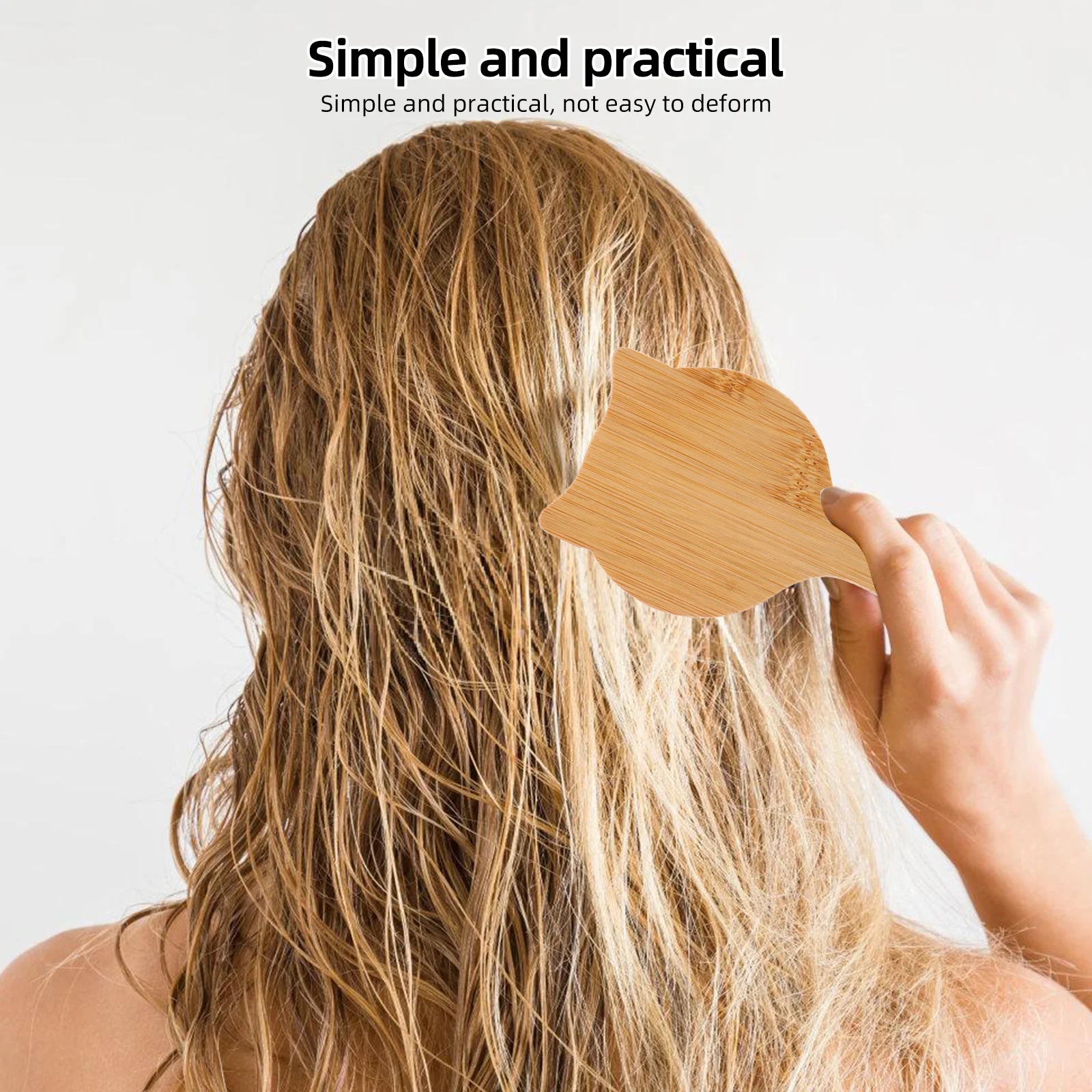 

Бамбуковая расческа для волос, вентилируемая распутывающая массажная щетка для кожи головы, инструмент для укладки влажных и сухих волос, женский аксессуар, щетка с щетиной