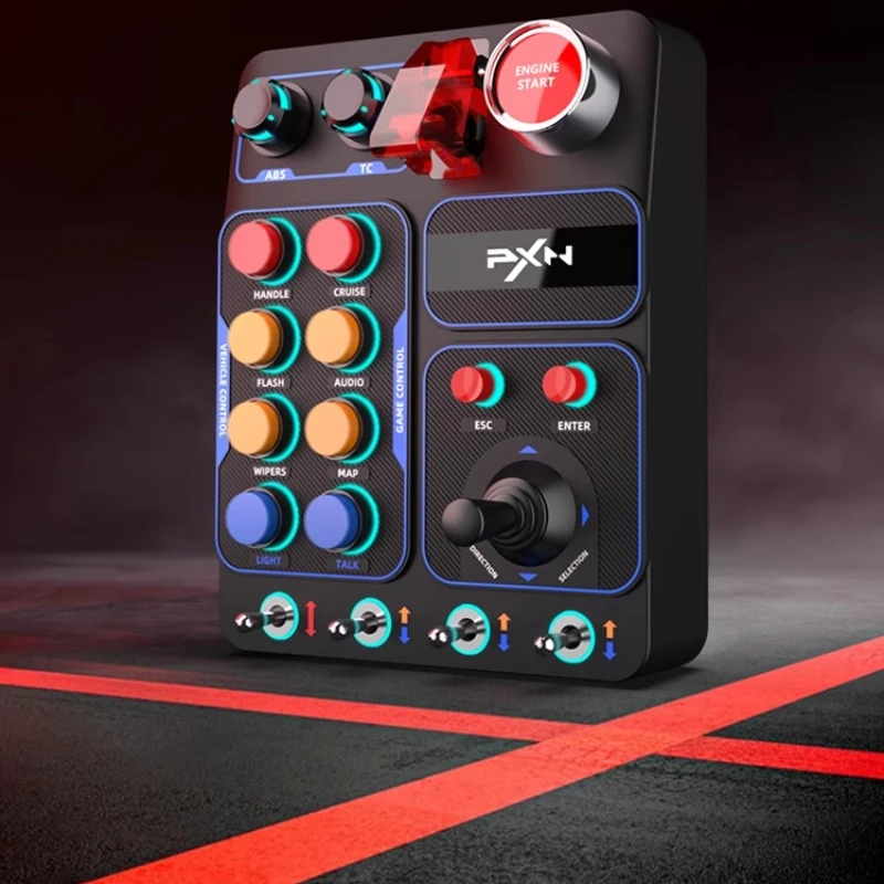

racing emulator central control box multi-function button RGB light effects game control box