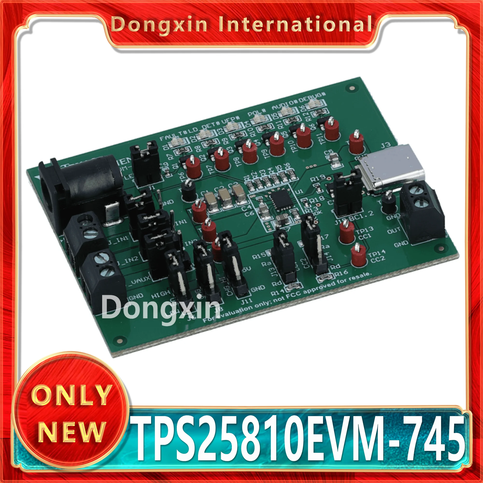 TI TPS25810EVM-745 TPS25810 USB Type C DFP Controller and Power Switch with Load Detection Evaluation Module