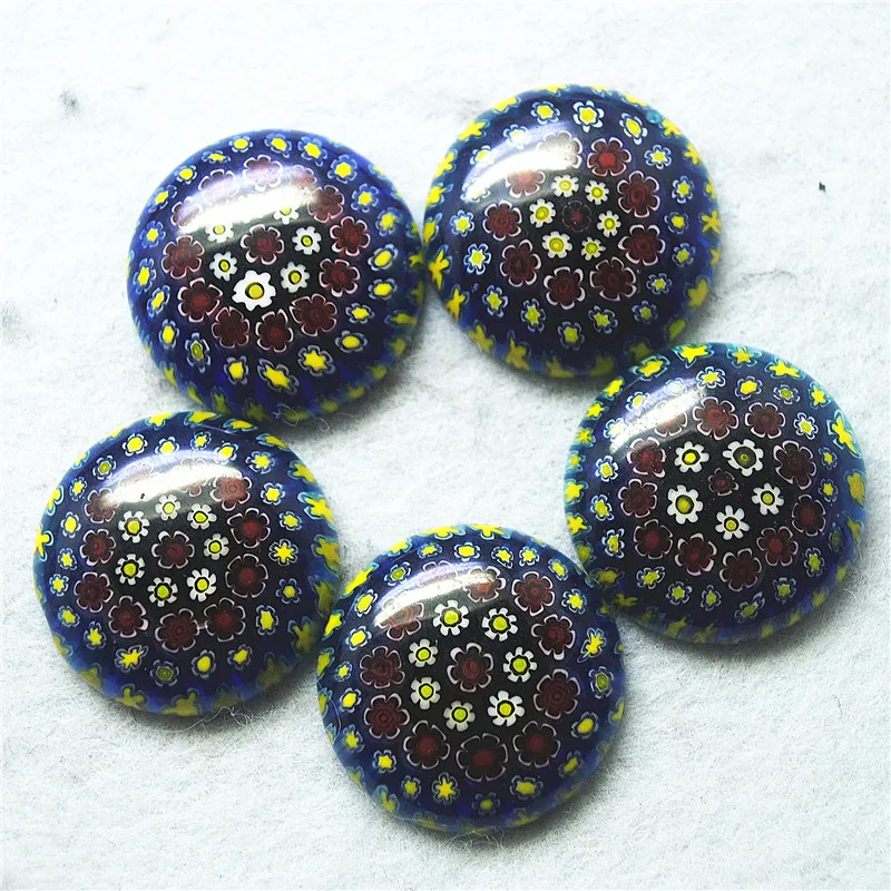 7PCS Hot Millefiori Glass Cabochons Round Shape LOOSE BEADS CABS SIZE 30MM DIY Jewelry Accessories Top Fashion Popular ITEMS