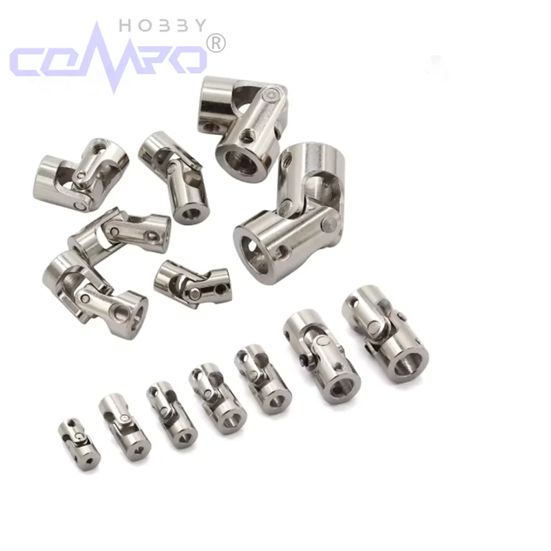 Acoplador de eixo de carro para barco rc, conector de motor de junta cardan de metal, acoplamento de junta universal cardan 2/2.3/3/3.17/4/5/6/8/10/12mm, 1 peça