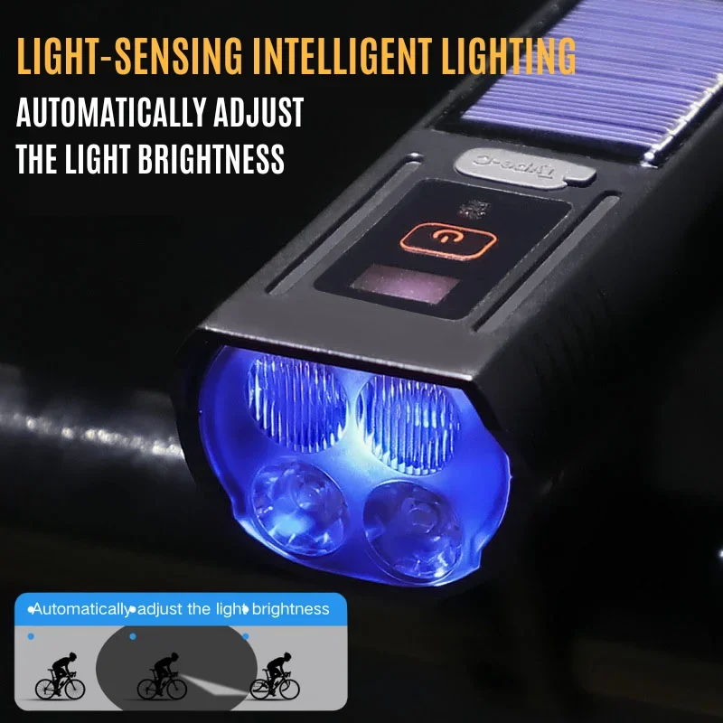 

BUCKLOS Bicycle Front Light Headlight High Brightness Bike Front Lamp USB Rechargeable Solar Cycling Light Waterproof Bike Lamp