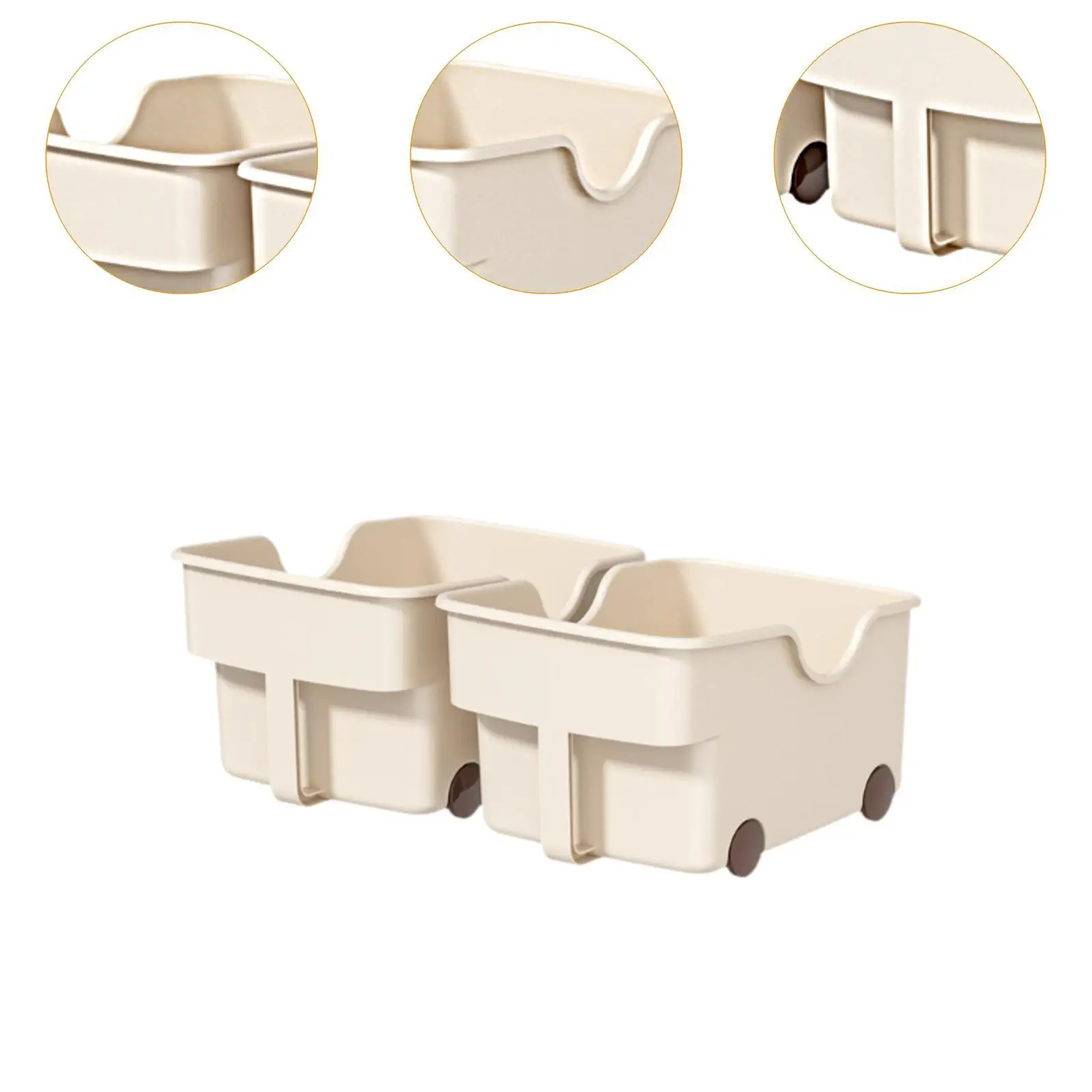 2Pcs Kitchen Cabinet Organizer Storage Bin Multipurpose Desktop Organizer Storage Box on Wheels for Kitchen Fridge Pantry
