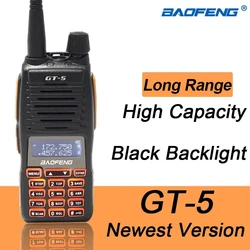 2021 BF GT-5 Baofeng Walkie Talkie Long Range Two Way Ham Radio UHF VHF Dual PTT hf Transceiver Portable Radios Upgrade New