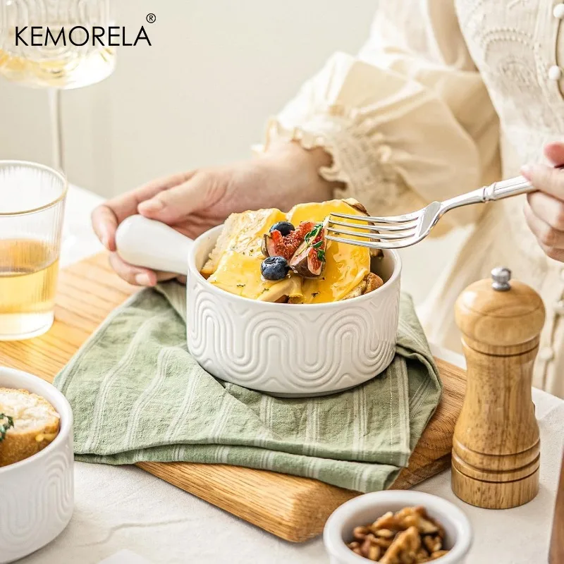 

4PCS 530ML Ceramic French Onion Soup Bowls with Handles Arch Design for Cheese Chili Beef Stew - Durable Soup Crocks for Serving