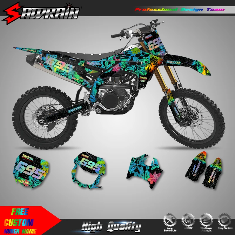 Sawrain Motorcycle Sticker Custom Team Graphics Decals Kit For YAMAHA 19-23 YZF250 18-22YZF450 19-22 WRF450 20-23 WRF250