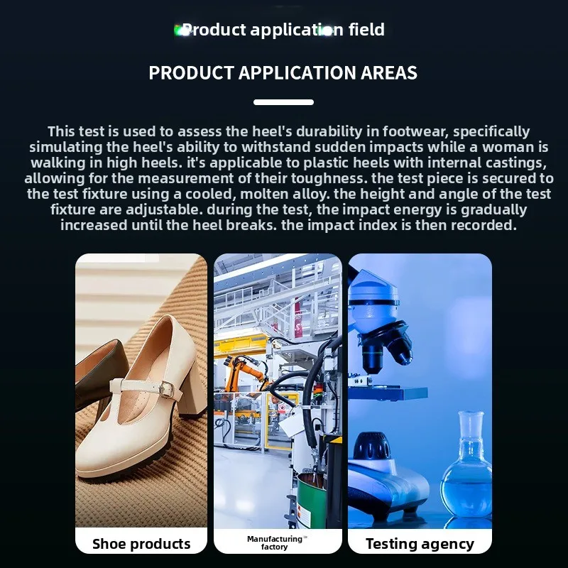 Simulated high heel continuous impact testing machine reciprocating fatigue tester
