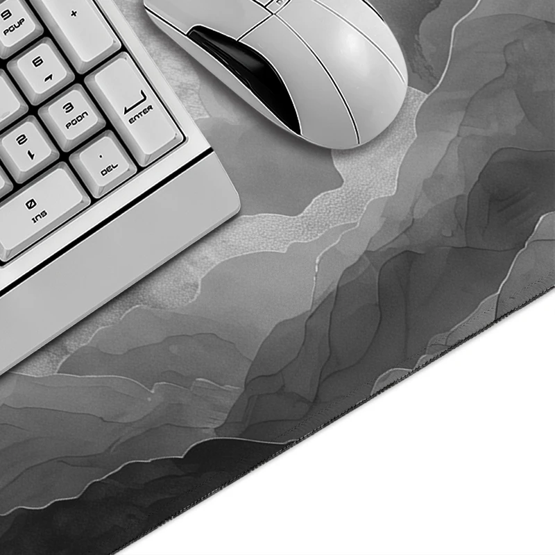 Mouse Pad Black White Crescent Moon Clouds Gamer XL HD Custom Mousepad XXL Playmat Soft Office Accessories Desktop Mouse Pad