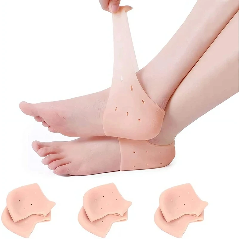 Cubierta de silicona para el cuidado de los pies para mujer, calcetines de Gel hidratante para el talón, Protector de plantilla de medio zapato, insertos para aliviar el dolor, almohadilla para fascitis Plantar