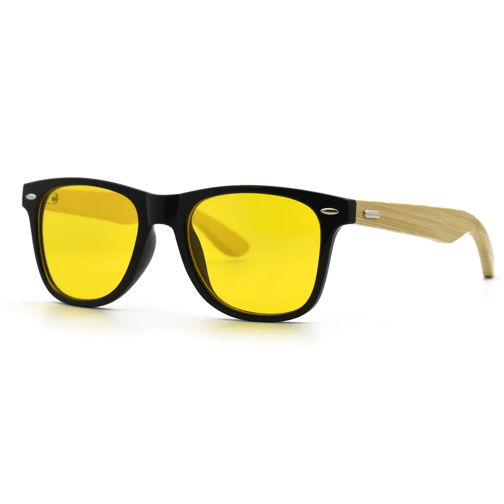 

Night Vision Anti Blue Rays Computer Glasses Men Women Vintage Square Frame Bamboo Legs Gaming Glasses Anti Eyestrain Eyewear
