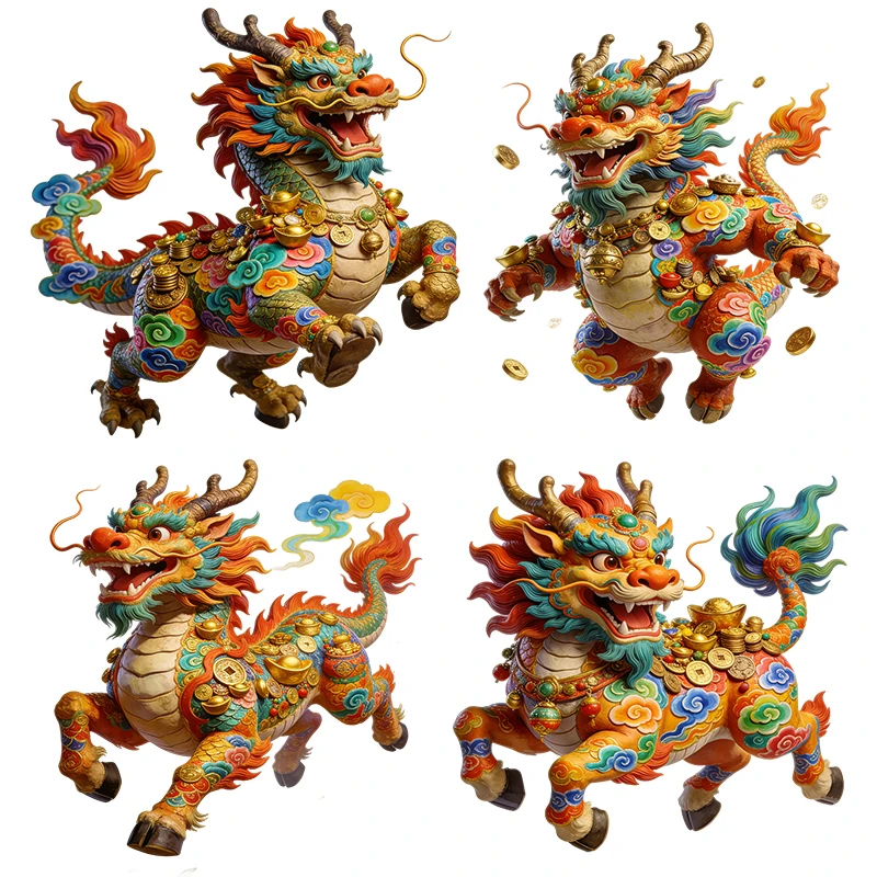 Three Ratels CEE192 Colorful Eastern kylin Lucky Artistic wall stickers for home decoration car decals