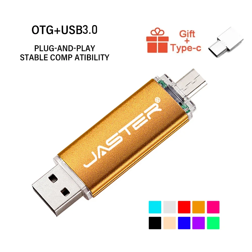 

JASTER 3 in1 OTG USB 3.0 Flash Drive Type-C & Micro USB Pen Drive 8GB 16GB 32GB 64GB Pendrive USB Memory Stick Cle Usb for Gift