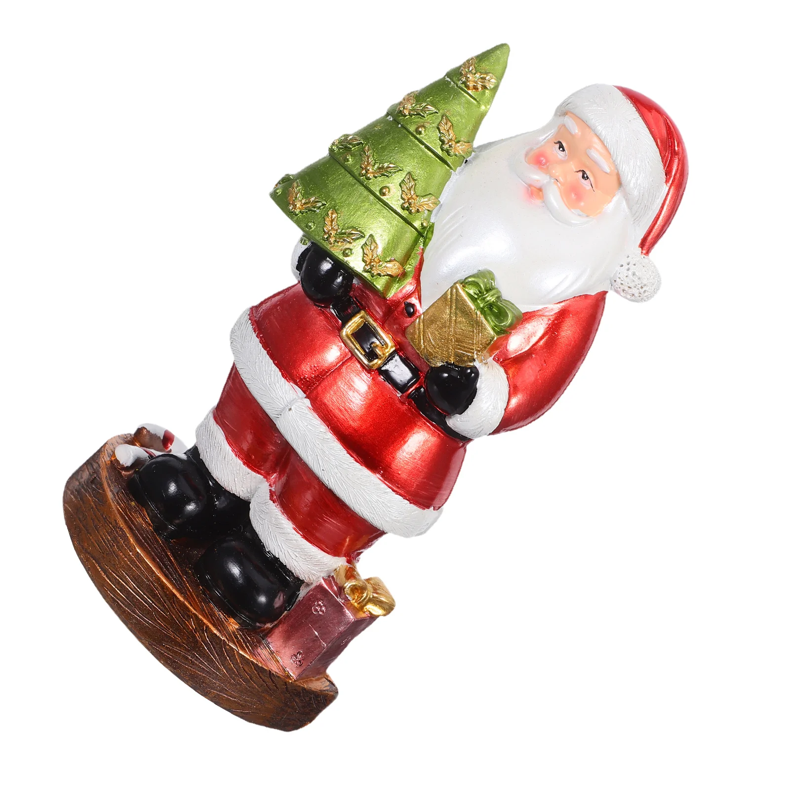 

Santa Claus Mini Resin Statue Intricate Holiday Ornament for Fireplace Christmas Table Home Decor Funny Santa Figurines